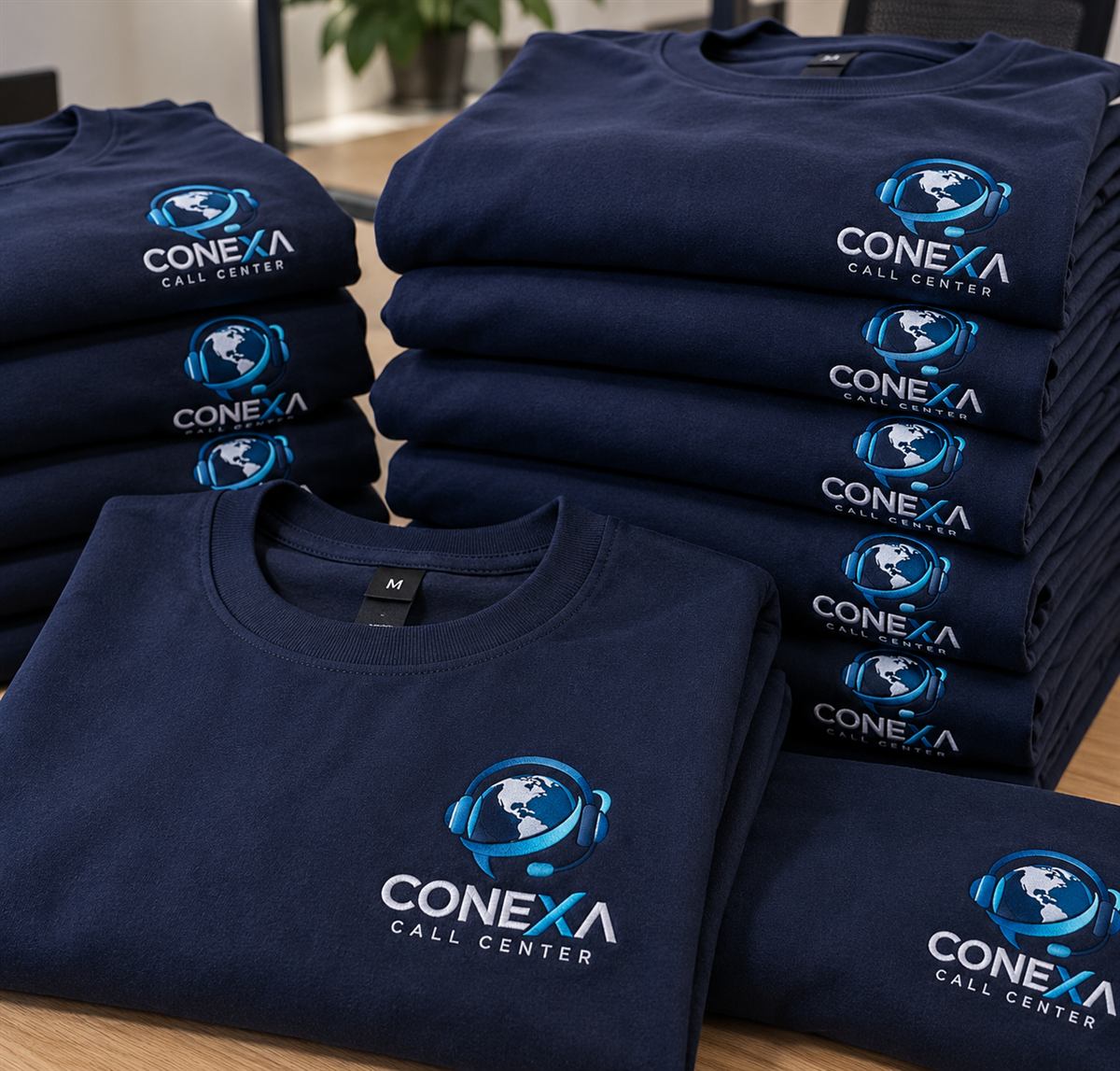 Camisetas bordadas personalizadas para Conexa Call Center